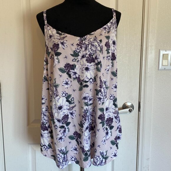 Torrid Lavender Purple Floral Print Tank - Picture 1 of 11
